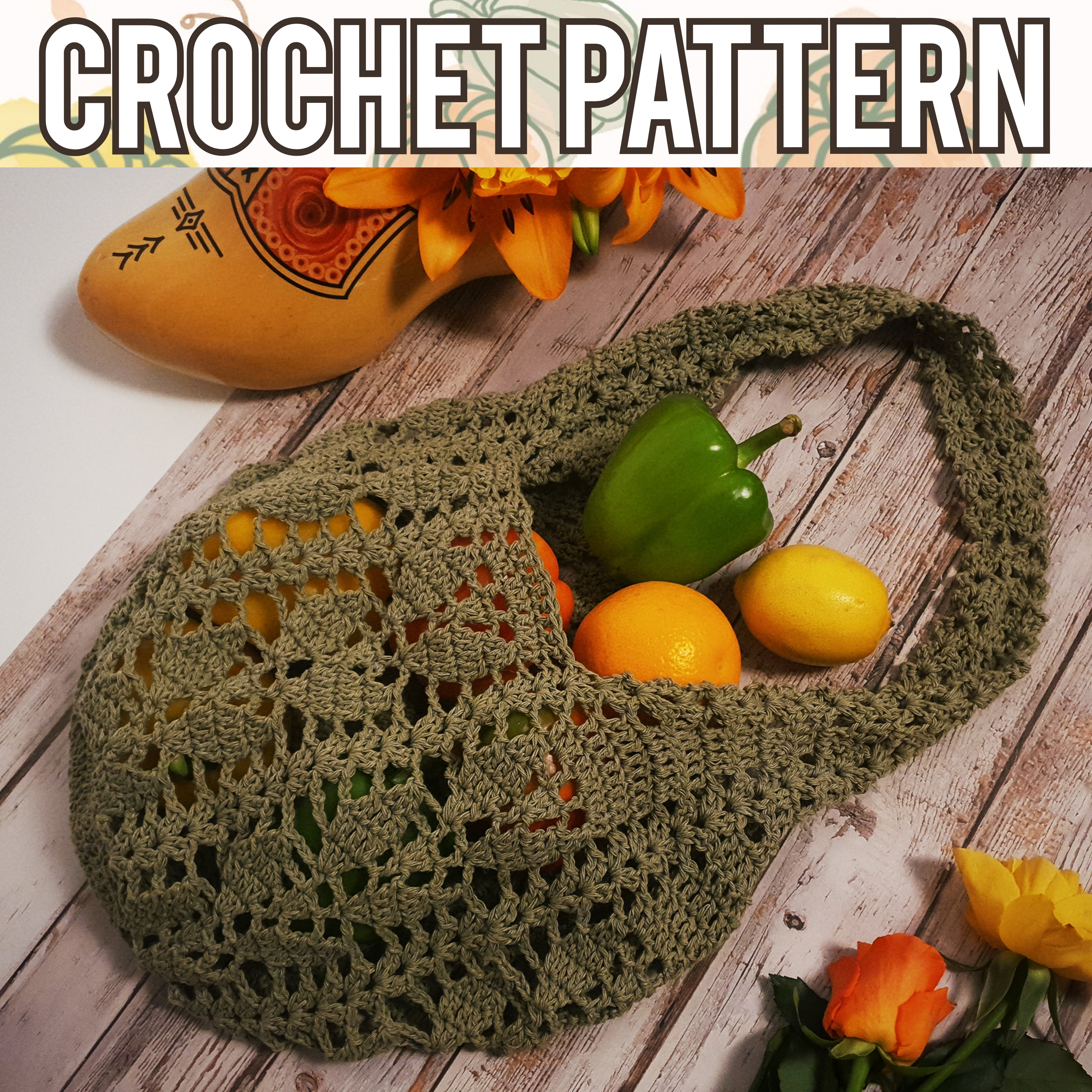 Crochet Pattern: The Trailing Leaf Market Bag