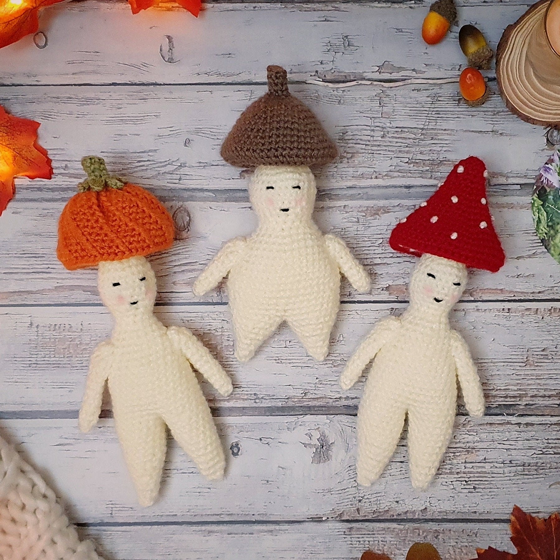 Crochet Pattern: The Forest Friends Mandrake Dolls, 6-in-1 Amigurumi Pattern