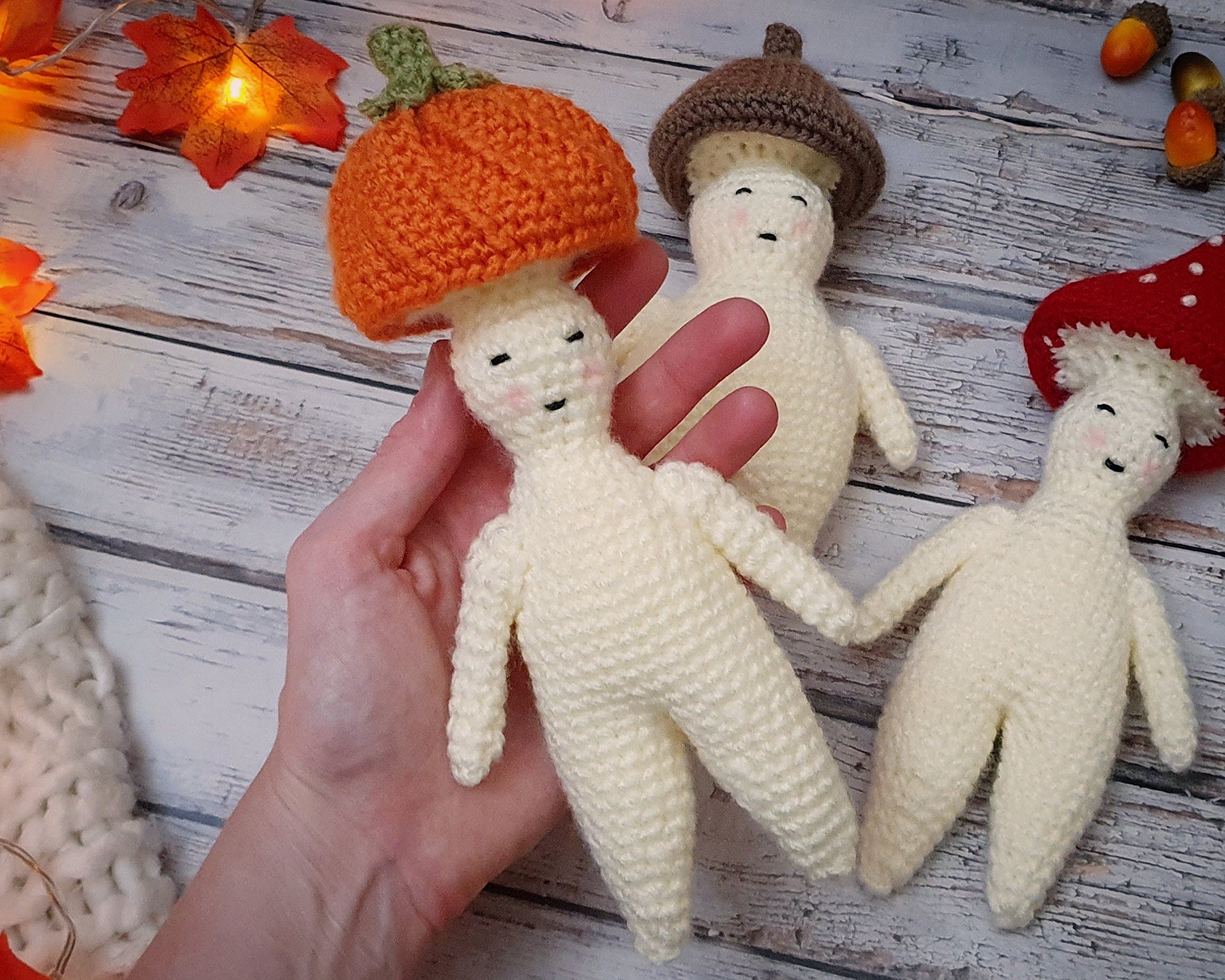 Crochet Pattern: The Forest Friends Mandrake Dolls, 6-in-1 Amigurumi Pattern