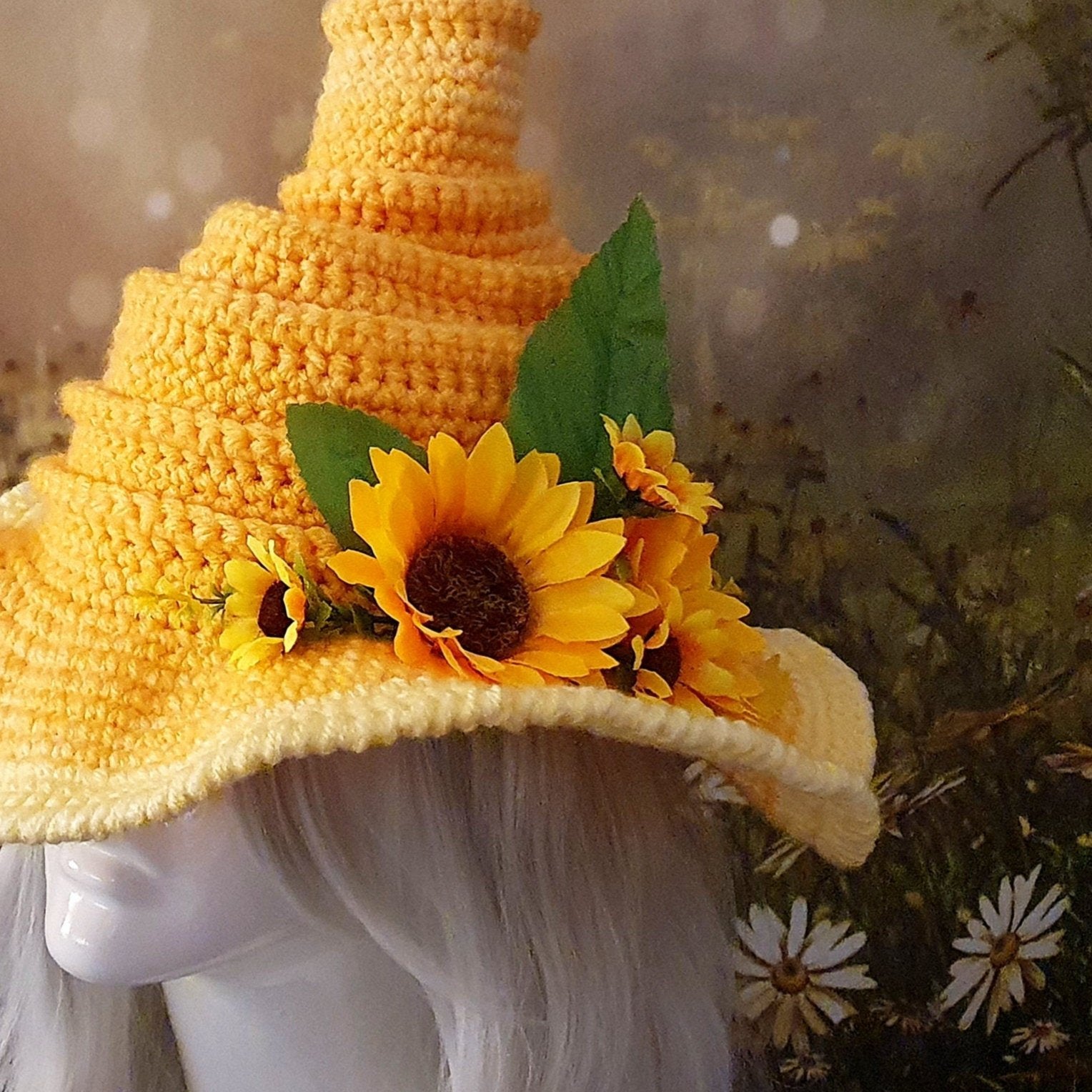 The Sunflower Spiral Witch Hat | One of a Kind