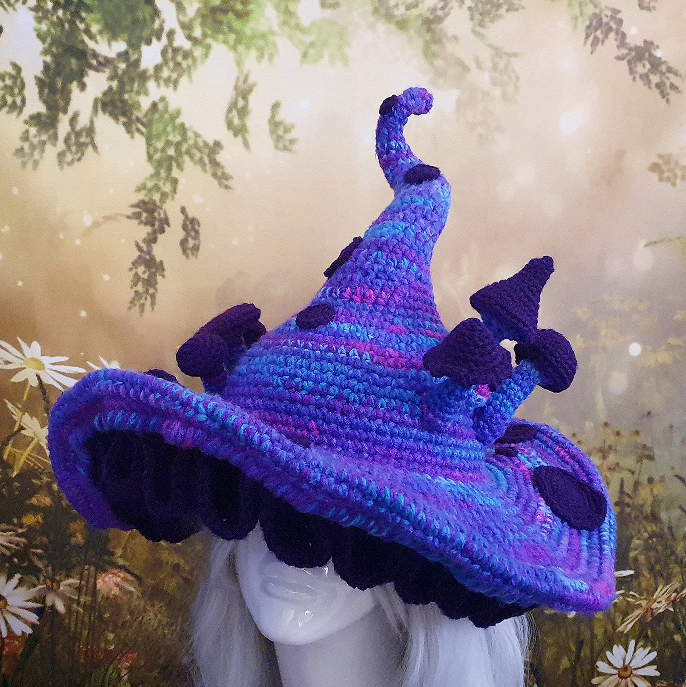 The Twisted Mushroom Hat in Purple & Blues | One of a Kind