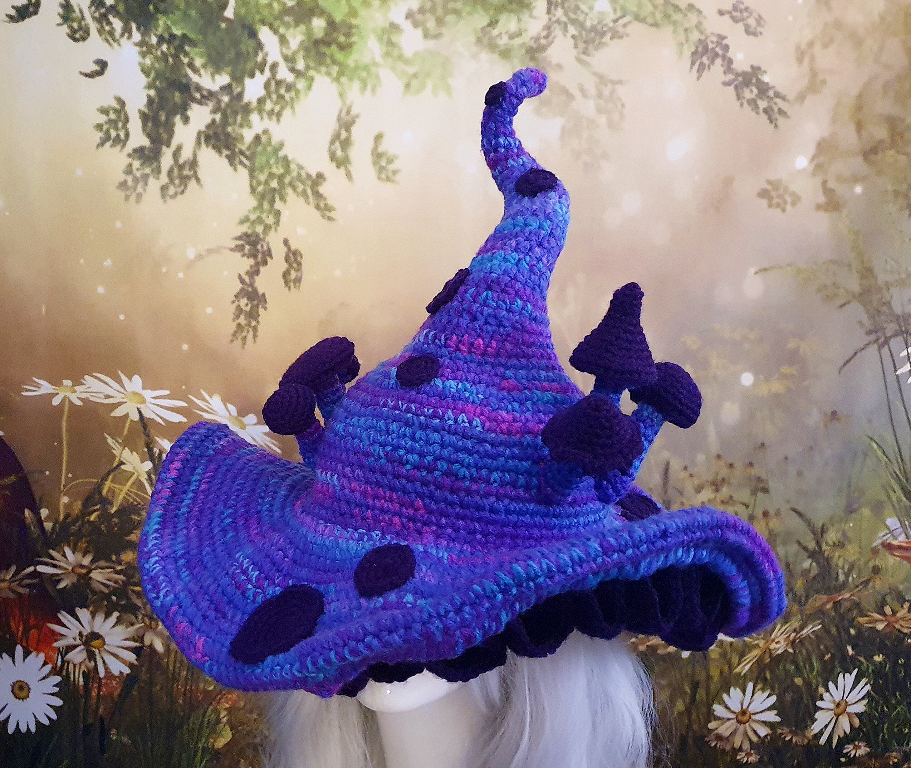 The Twisted Mushroom Hat in Purple & Blues | One of a Kind