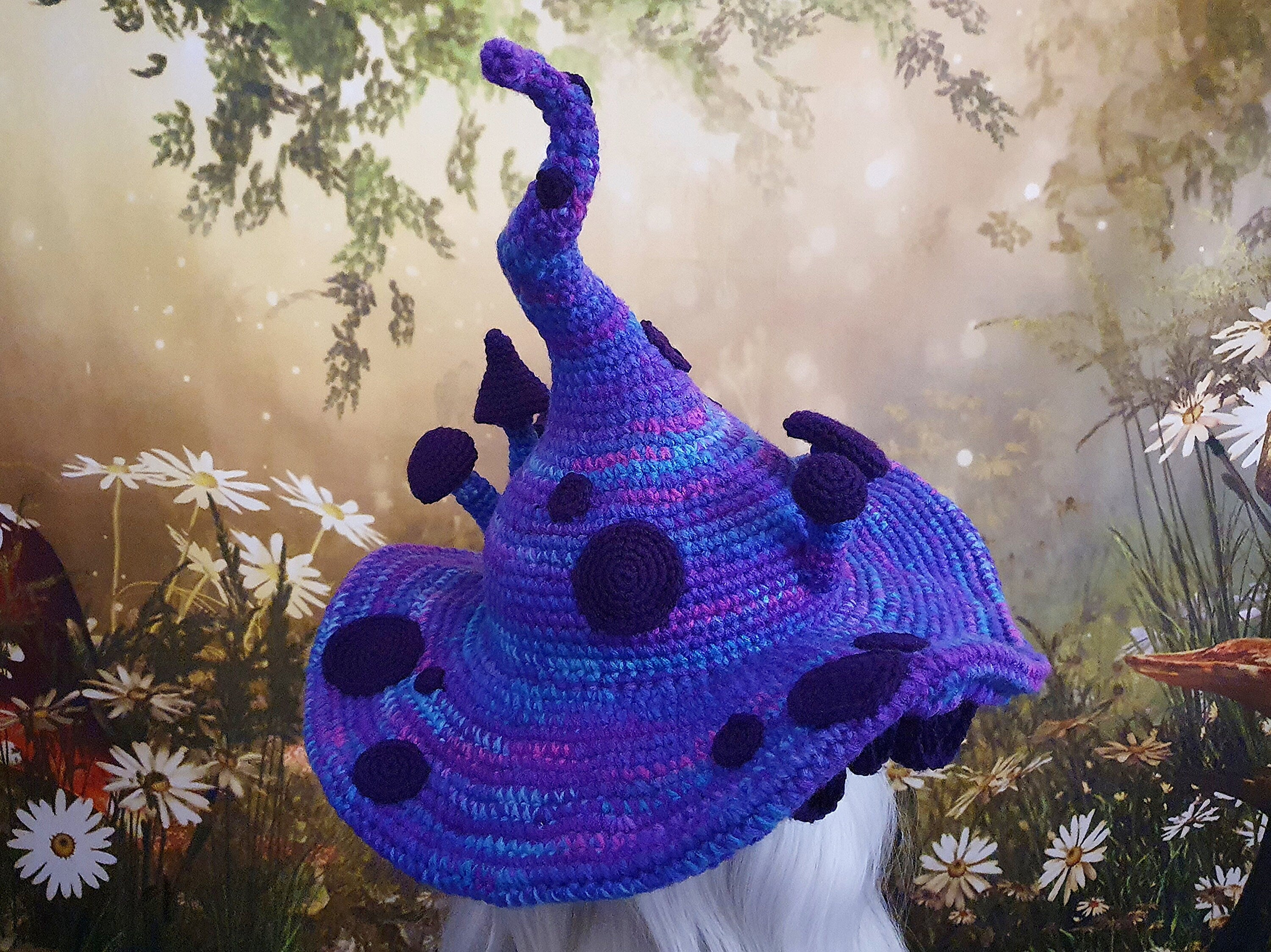 The Twisted Mushroom Hat in Purple & Blues | One of a Kind