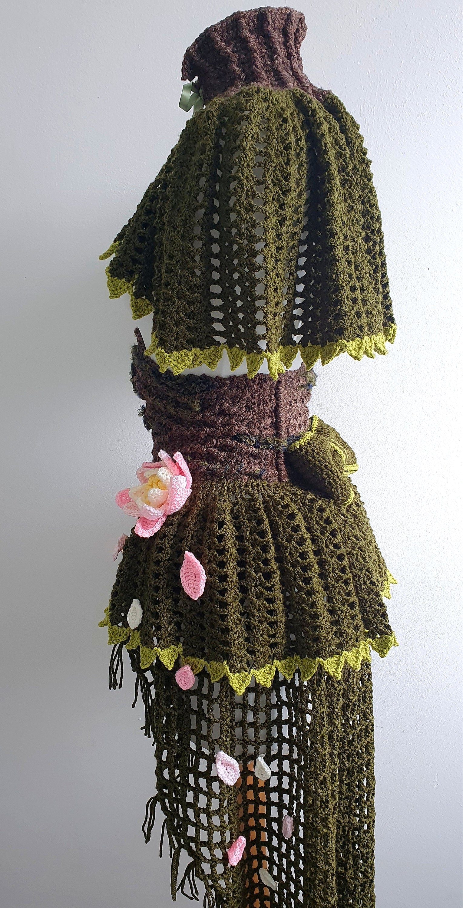 Crochet Pattern: The Ekho Set - Corset Belt, Attached Skirt, Bustle & Capelet