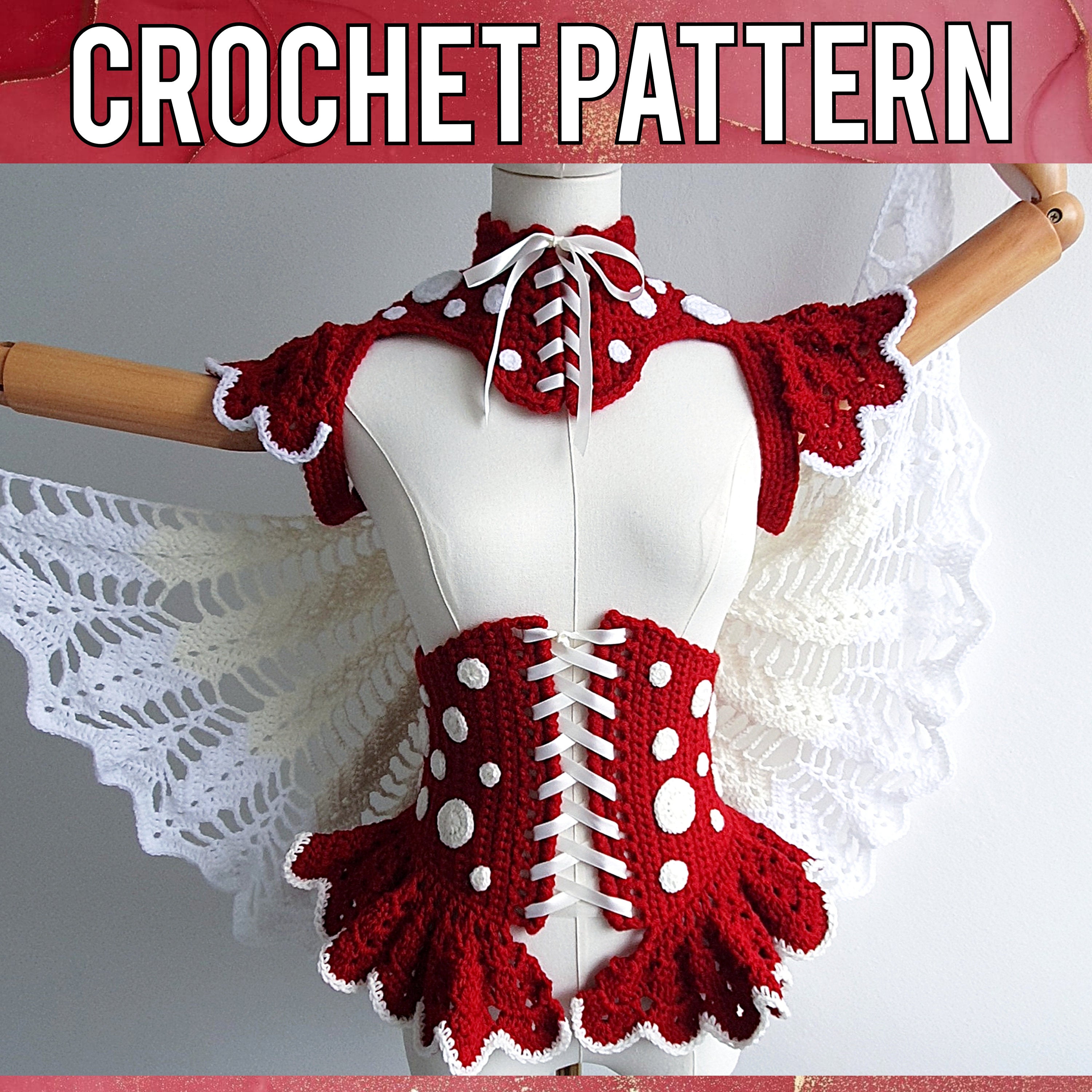 Crochet Pattern: The Amanita Set - Corset, Harness, Cape & Cuffs