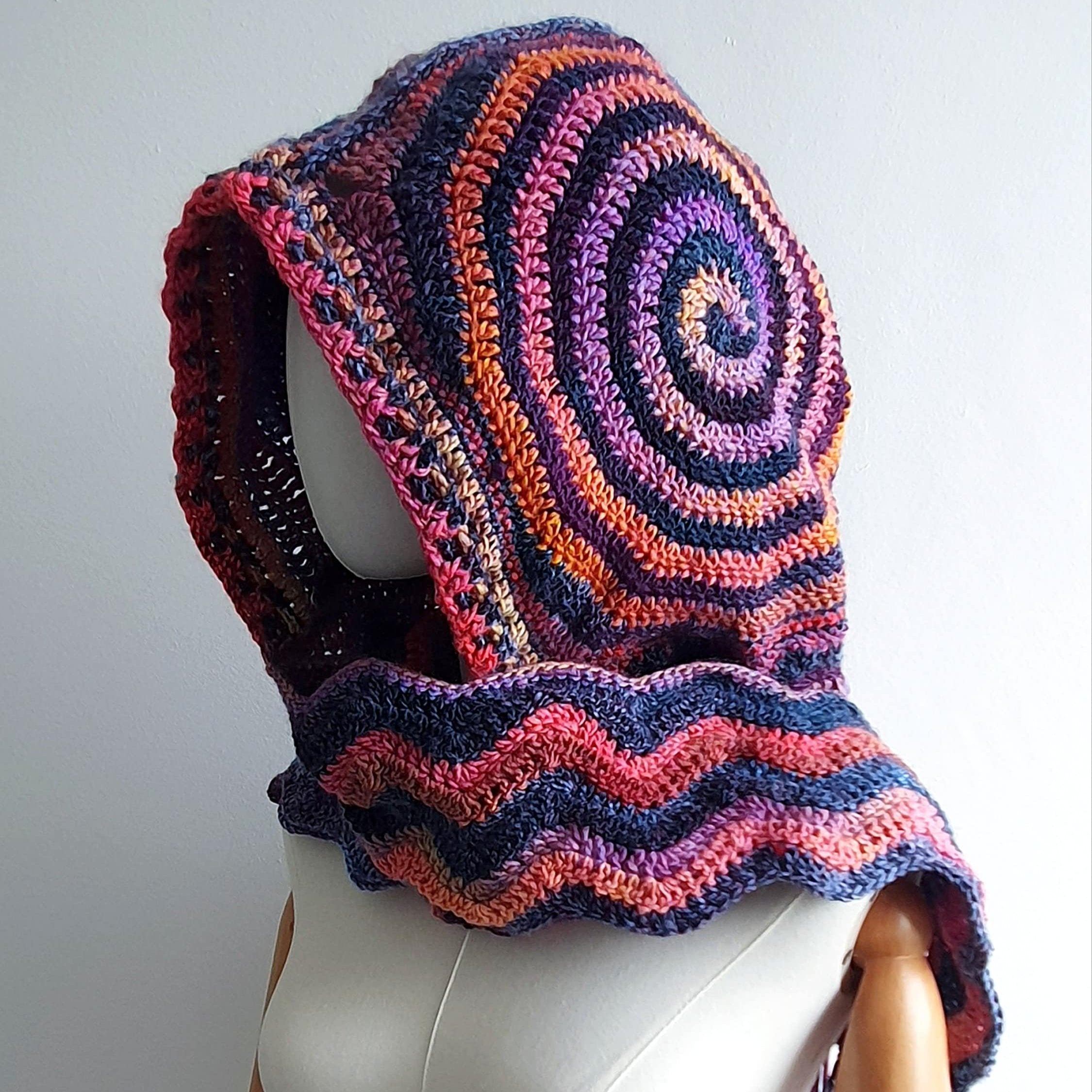 Crochet Pattern: The Mesmer Hooded Scarf