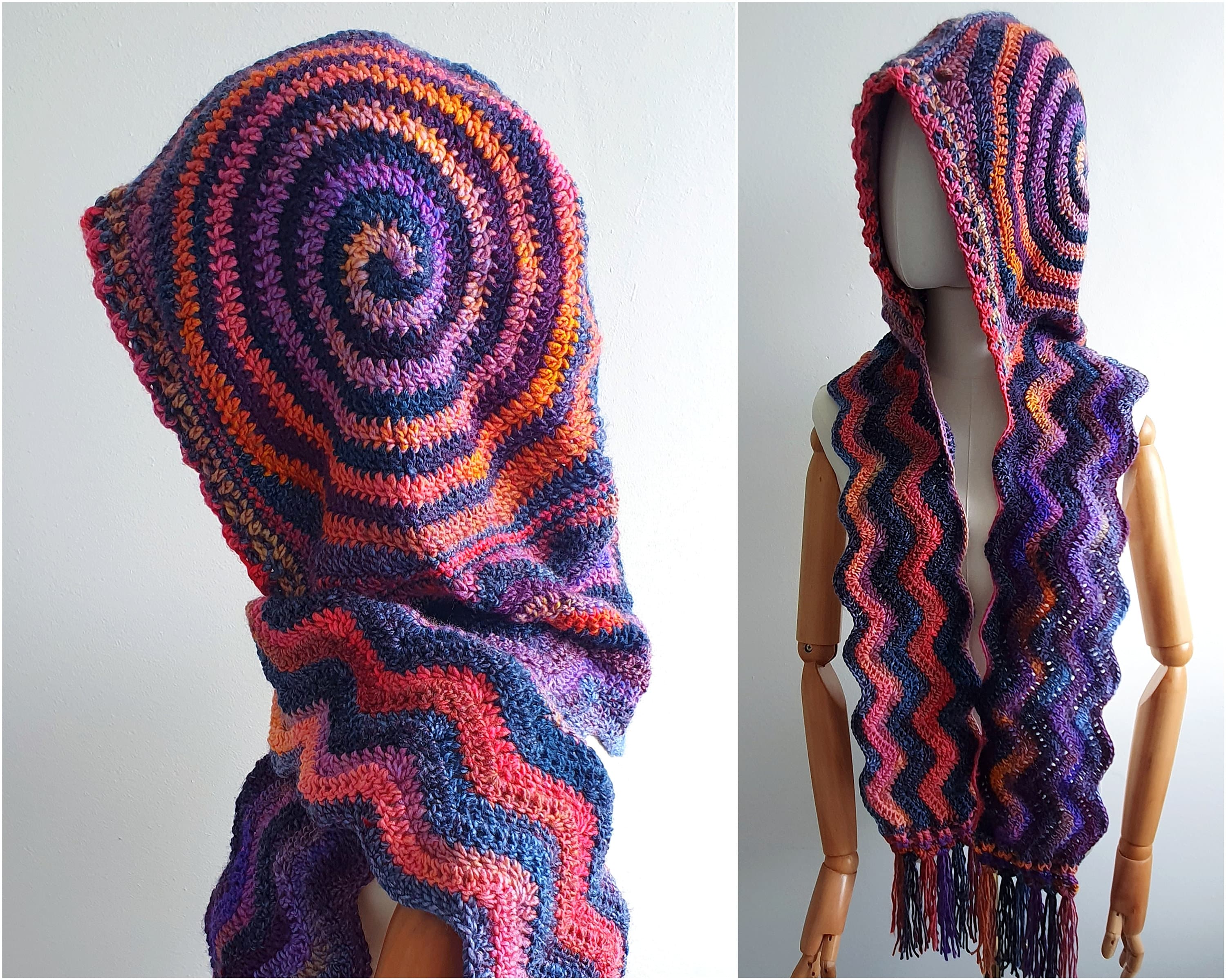 Crochet Pattern: The Mesmer Hooded Scarf